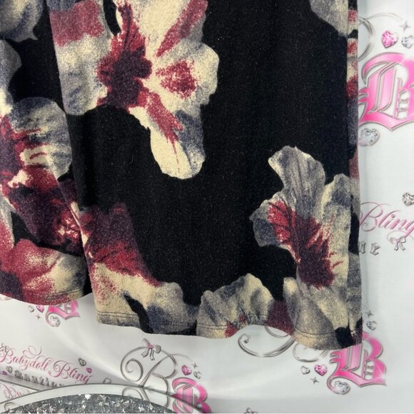 Eclipse dress turtleneck flowers floral long top Multicolor Fabric flowers - Picture 3 of 9